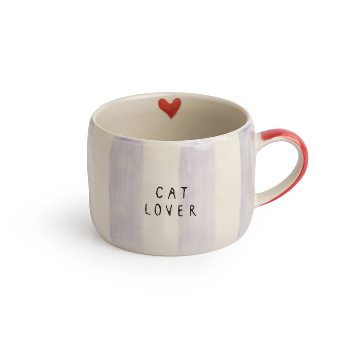 Belly Button Cat Lover Stripe Stoneware Mug