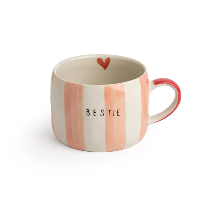 Belly Button Bestie Stripe Stoneware Mug