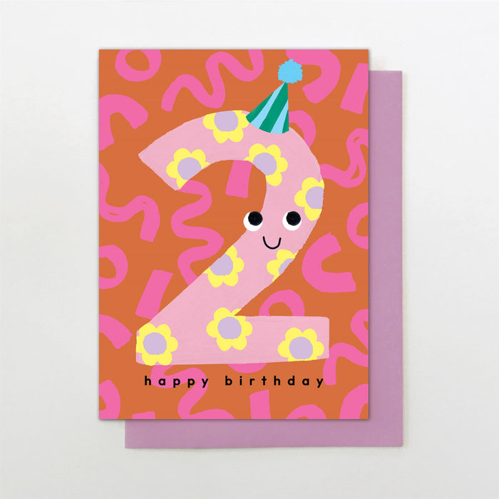 Stop the Clock Age 2 Girl Birthday Card