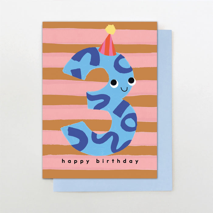 Stop the Clock Age 3 Boy Birthday Card
