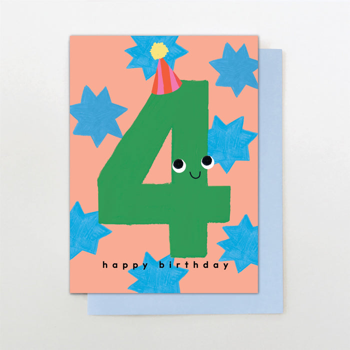 Stop the Clock Age 4 Boy Birthday Card