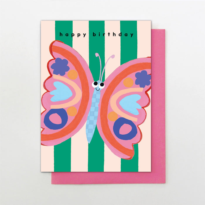 Stop the Clock Birthday Butterfly Card