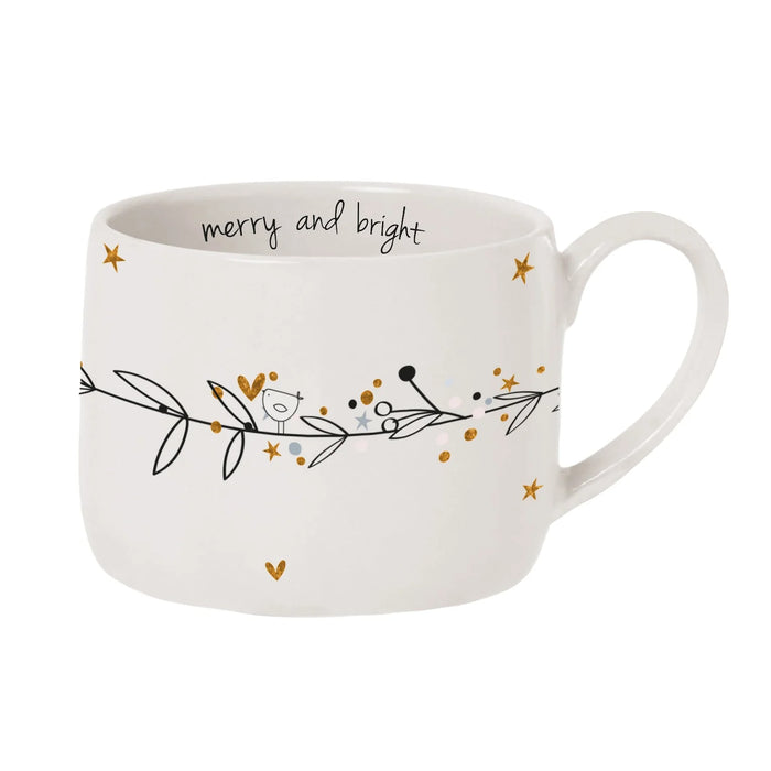Belly Button Garland Merry & Bright Stoneware Mug