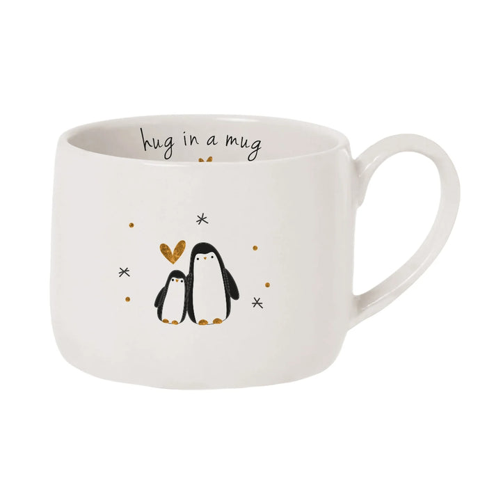 Belly Button Penguins Hug in a mug Stoneware Mug