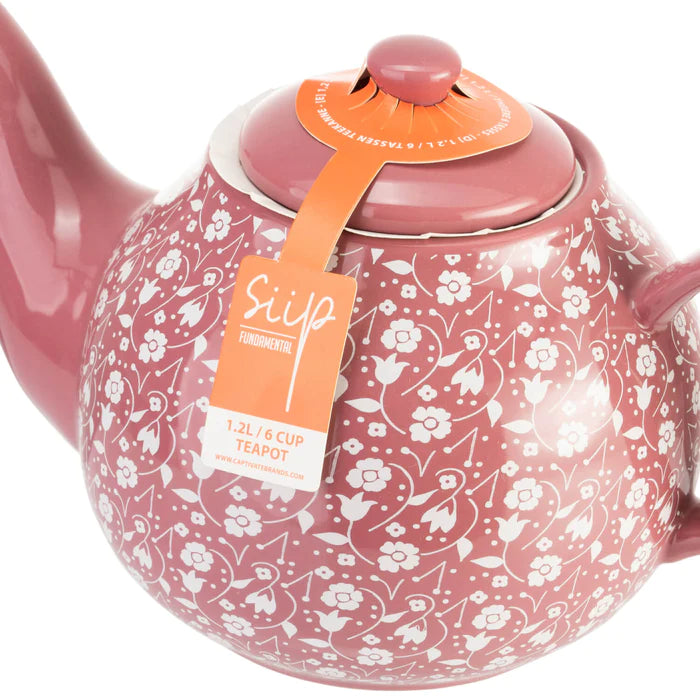 Siip Ditsy Floral Pink 6 Cup Stoneware Teapot