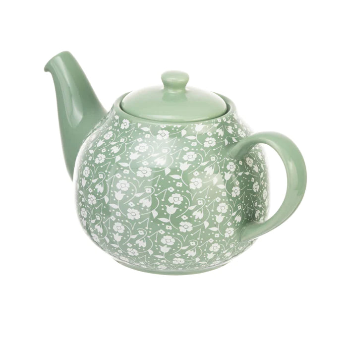 Siip Ditsy Floral Green 6 Cup Stoneware Teapot