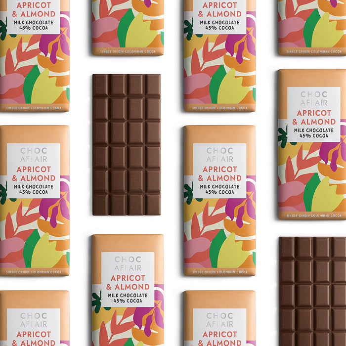 Choc Affair Apricot And Almond Milk Chocolate Bar