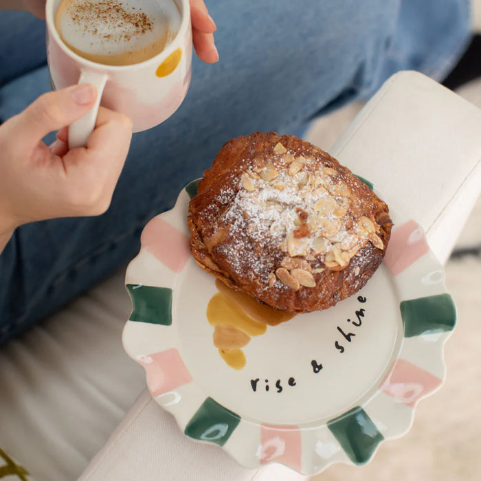 Caroline Gardner Rise and Shine Croissant Ceramic Plate