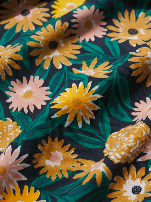 Seasalt Women's Veronica Short Sleeve Midi Jersey Midi Dress In Marigold Meadow Inkwell