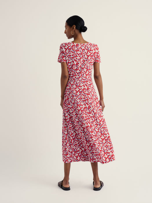 Seasalt Women's Veronica Midi Dress In Posy Press Boat Red