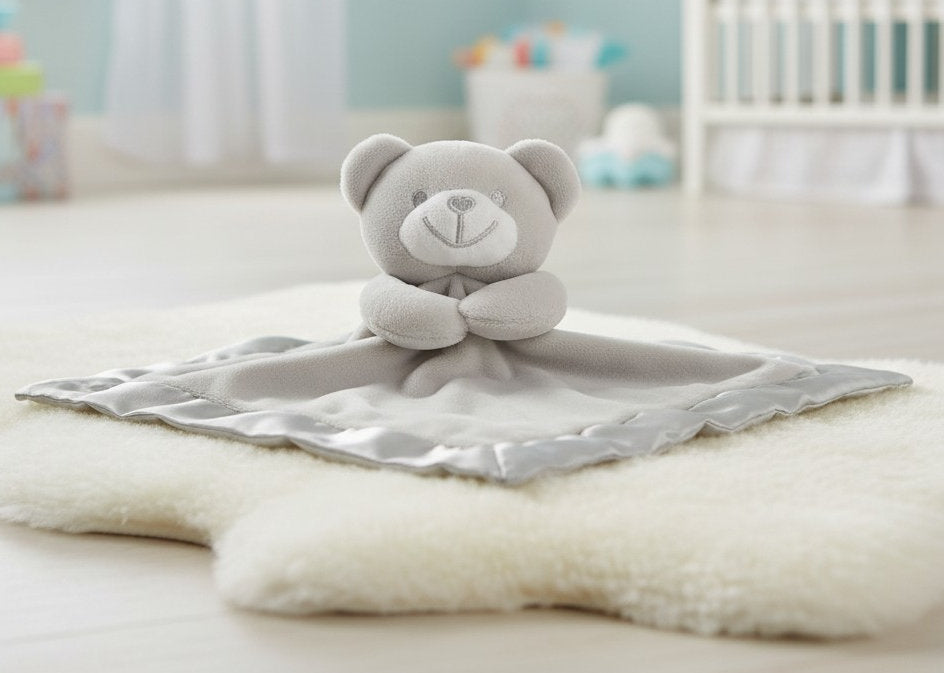 Soft Touch Grey Teddy Comforter