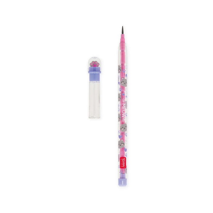 Legami Stackable Pencil With Eraser - Kitty