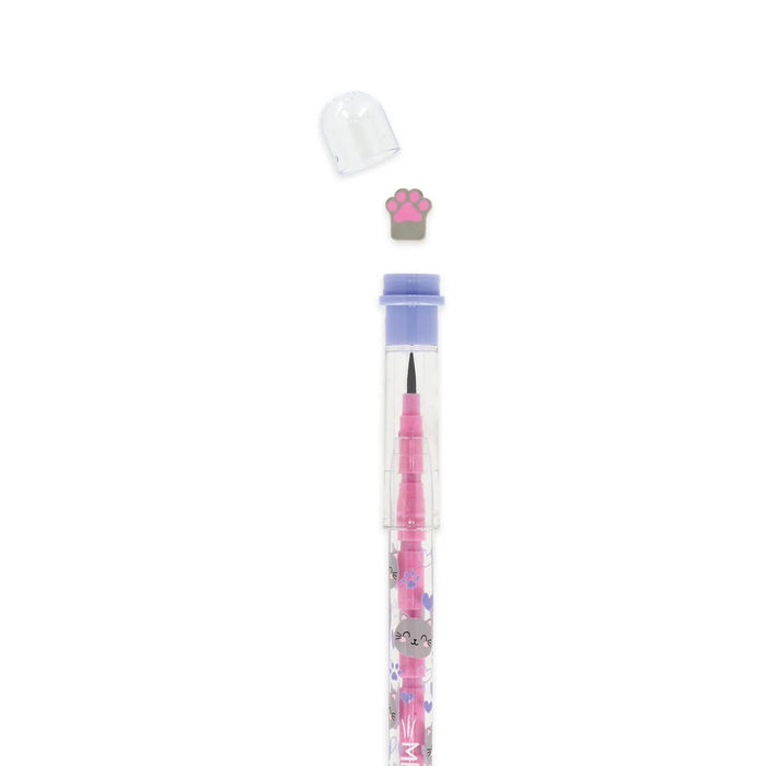 Legami Stackable Pencil With Eraser - Kitty