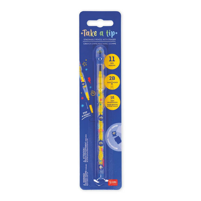 Legami Stackable Pencil With Eraser - Monster