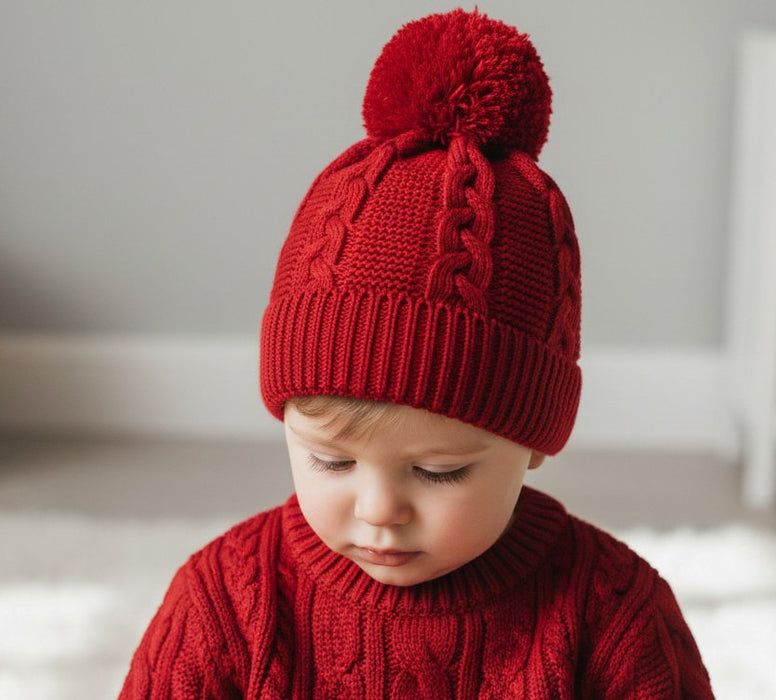 Elizabeth Anne Red "Zero" Cable Hat