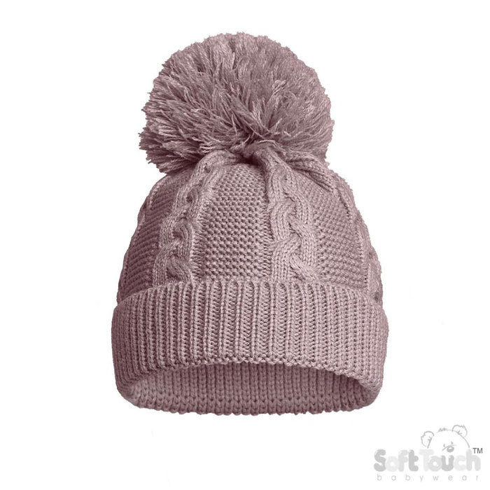 Elizabeth Anne Dusky Pink "Zero" Cable Hat