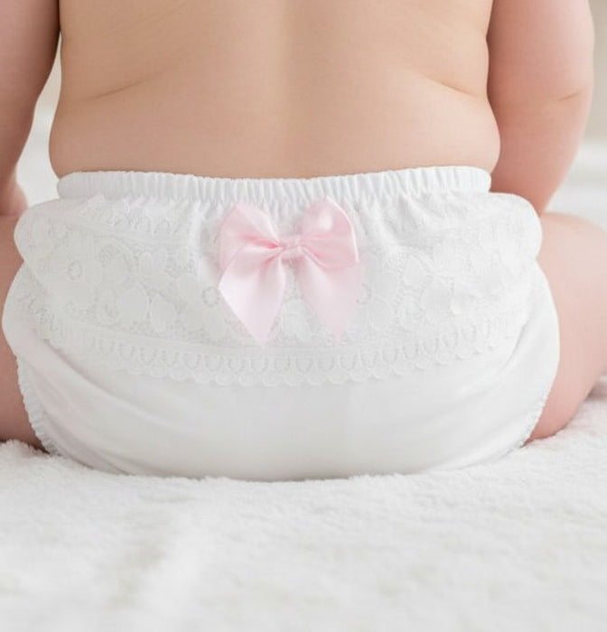 Elizabeth Anne Pink Floral Lace Frilly Pants