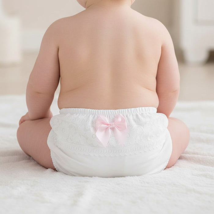 Soft Touch Pink Floral Lace Frilly Pants
