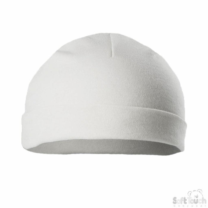 Soft Touch White Baby Hat