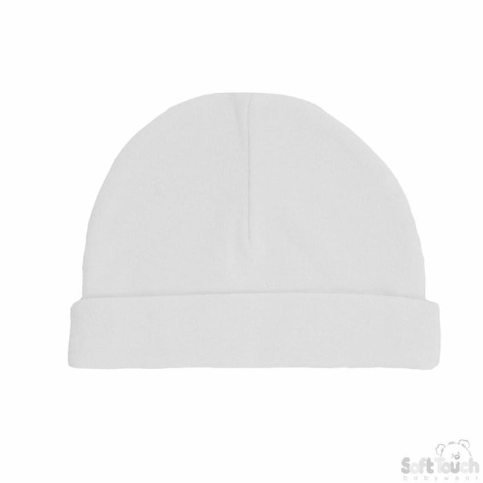 Soft Touch White Baby Hat
