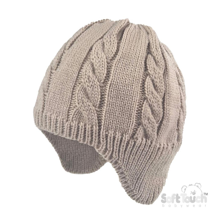 Biscuit Cable Hat with ear cover