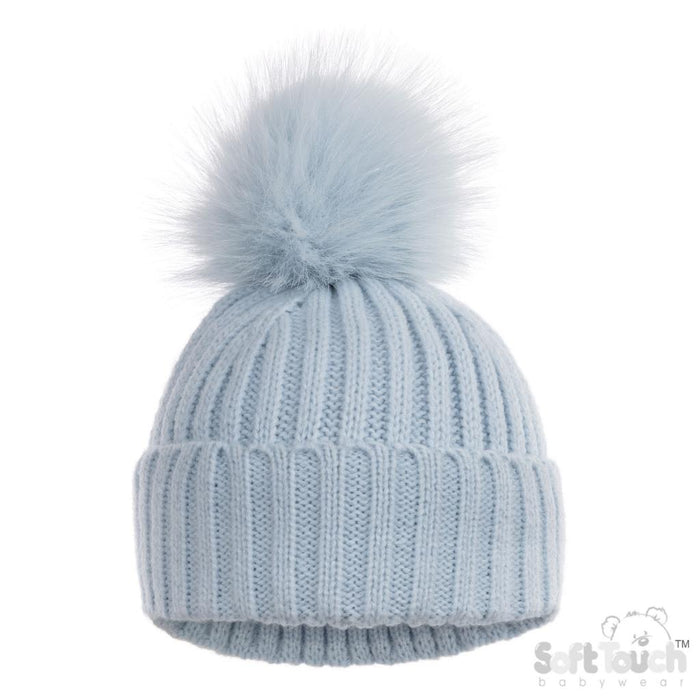 Elizabeth Anne Blue Elegance Ribbed Hat with Glitter