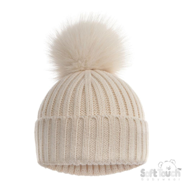Elizabeth Anne Coffee Ribbed Hat with Glitter