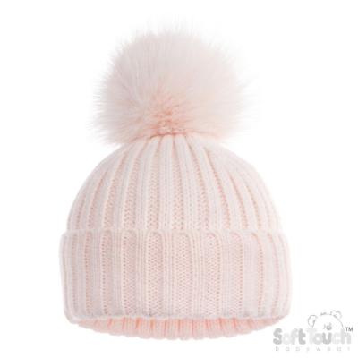 Elizabeth Anne Pink Elegance Ribbed Hat with Glitter