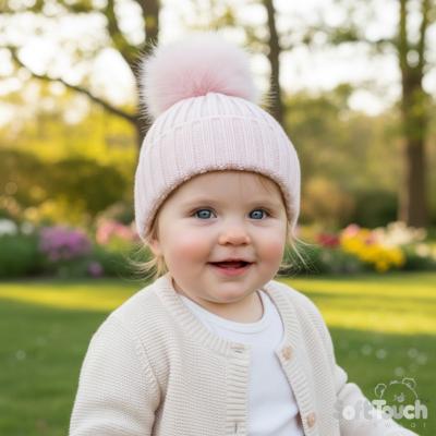 Elizabeth Anne Pink Elegance Ribbed Hat with Glitter