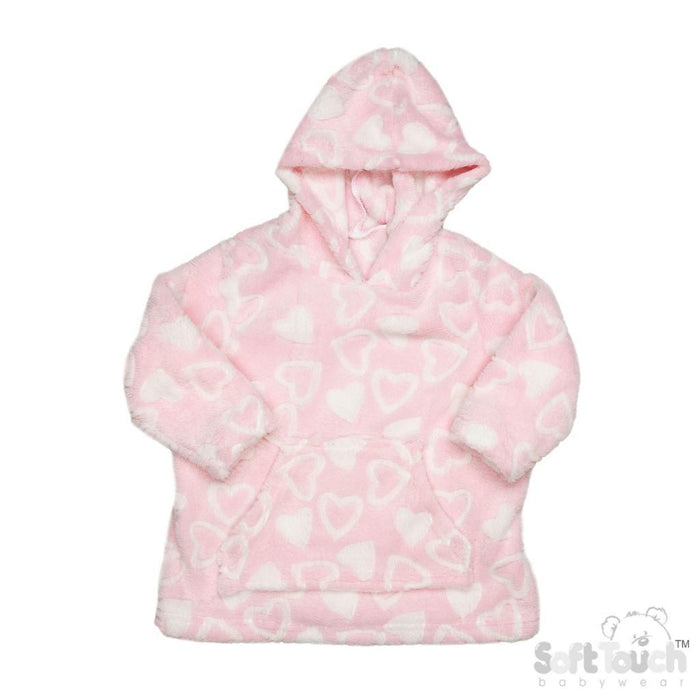 Soft Touch Pink Heart Fleece Baby Hoodie