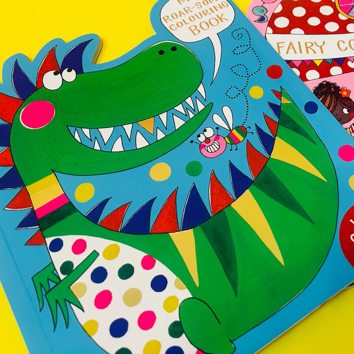 Rachel Ellen Roar-Some Dinosaur Die-Cut Colouring Book With Stickers