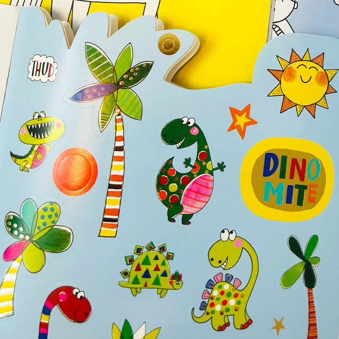 Rachel Ellen Roar-Some Dinosaur Die-Cut Colouring Book With Stickers
