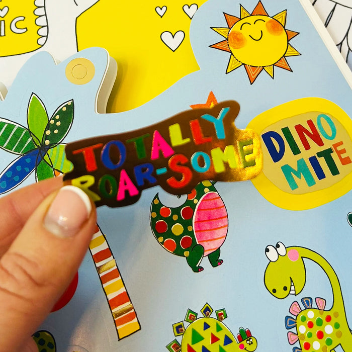 Rachel Ellen Roar-Some Dinosaur Die-Cut Colouring Book With Stickers
