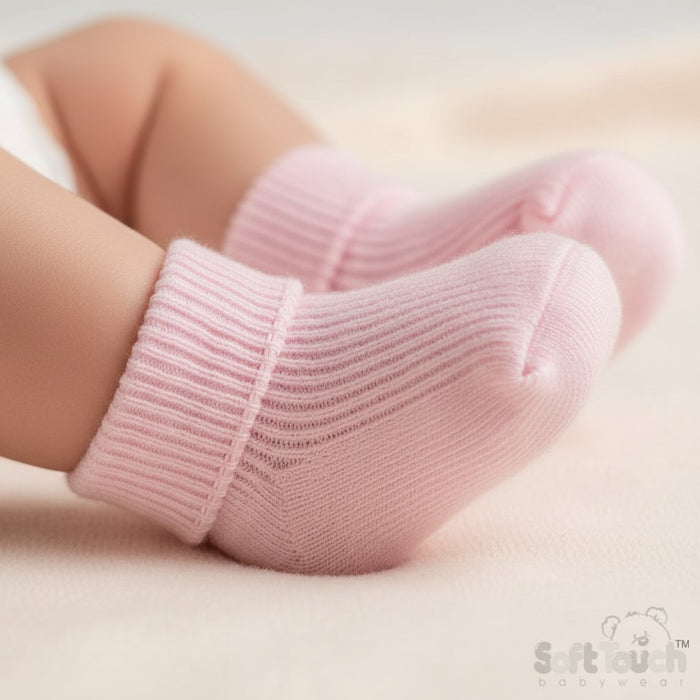 Elizabeth Anne Pink Turn-Over Socks