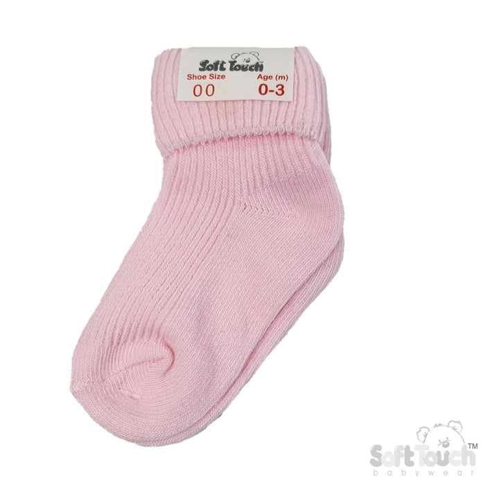 Elizabeth Anne Pink Turn-Over Socks