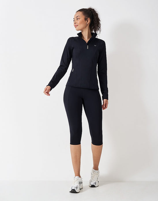 Crew Clothing Women's Activewear Half Zip Top in Navy