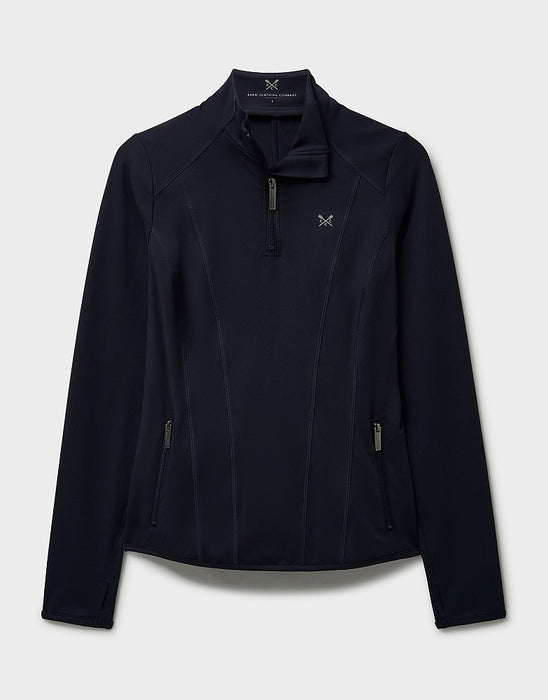 Crew Clothing Women's Activewear Half Zip Top in Navy