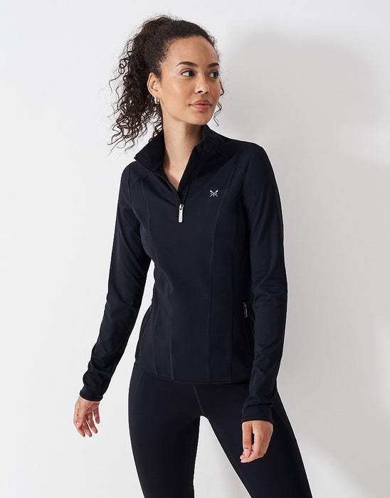 Crew Clothing Women's Activewear Half Zip Top in Navy