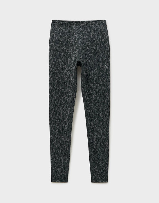 Crew Clothing High Waisted Full Length Leggings in Black Print