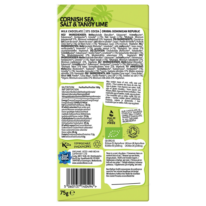 Seed & Bean Sea Salt & Lime Milk Chocolate Bar