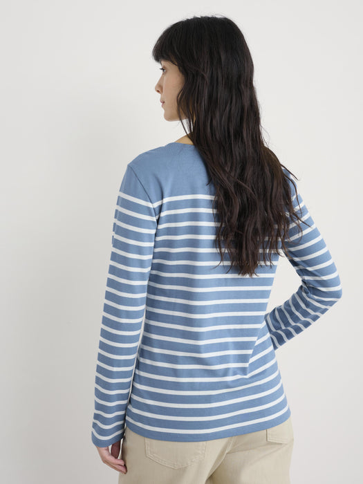 Seasalt Women's Sailor Shirt In Falmouth Breton Horizon Chalk