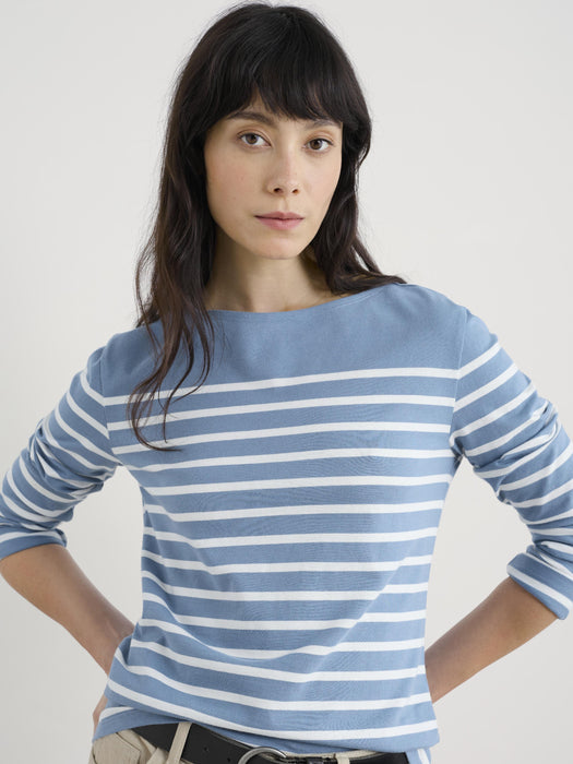 Seasalt Women's Sailor Shirt In Falmouth Breton Horizon Chalk