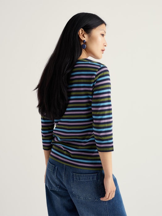 Seasalt Women's Sailor Top In Tri Mini Cornish Lagoon