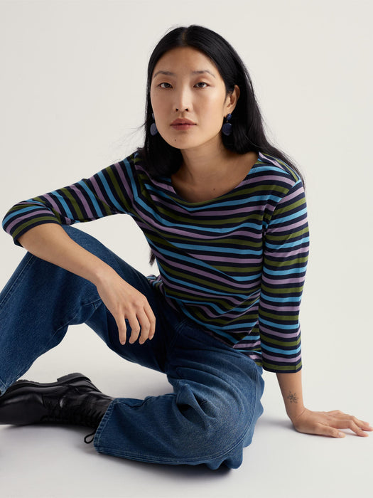 Seasalt Women's Sailor Top In Tri Mini Cornish Lagoon