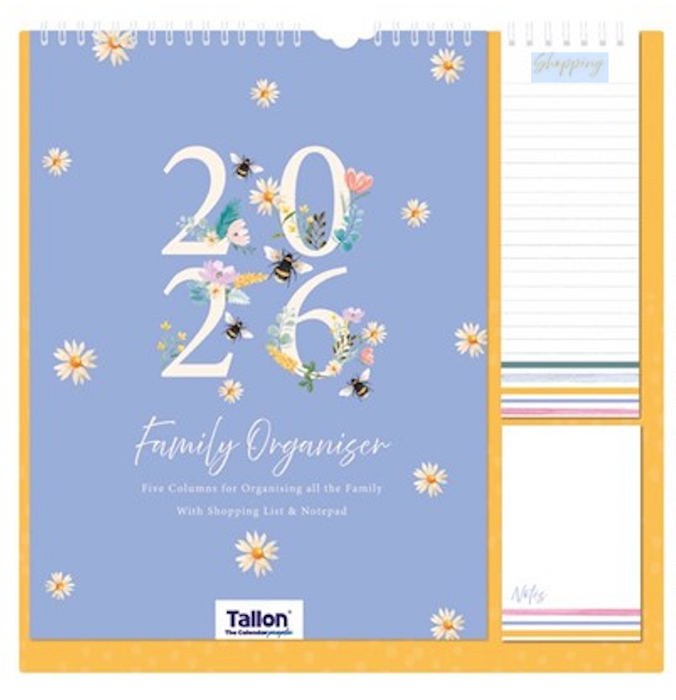 Tallon 2026 Organiser Calendar Family Planner Animals