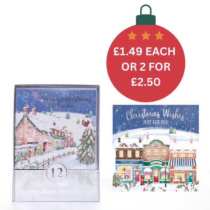 Tiger Feet Boxed 12 Luxury Christmas Cards - Outdoor Scene