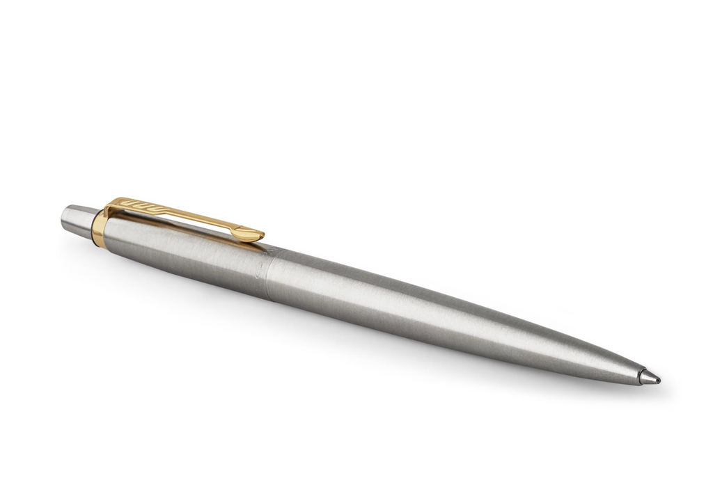 Parker Pens Blue Ink, Stainless Steel & Gold Trim Jotter Ballpoint Pen
