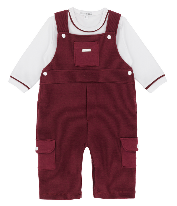 Blue Baby Boys Bordeaux Dungaree Set