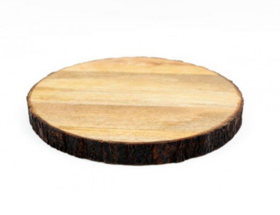 Sifcon Small Round Wooden Bark Board