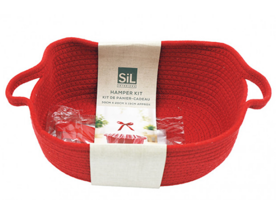 Sifcon 30cm Red Hamper Basket Kit